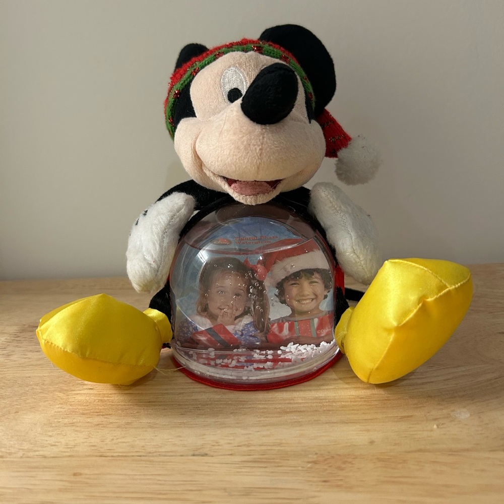 Disney Christmas Mickey Mouse Photo Waterball Plush Classic Holidays